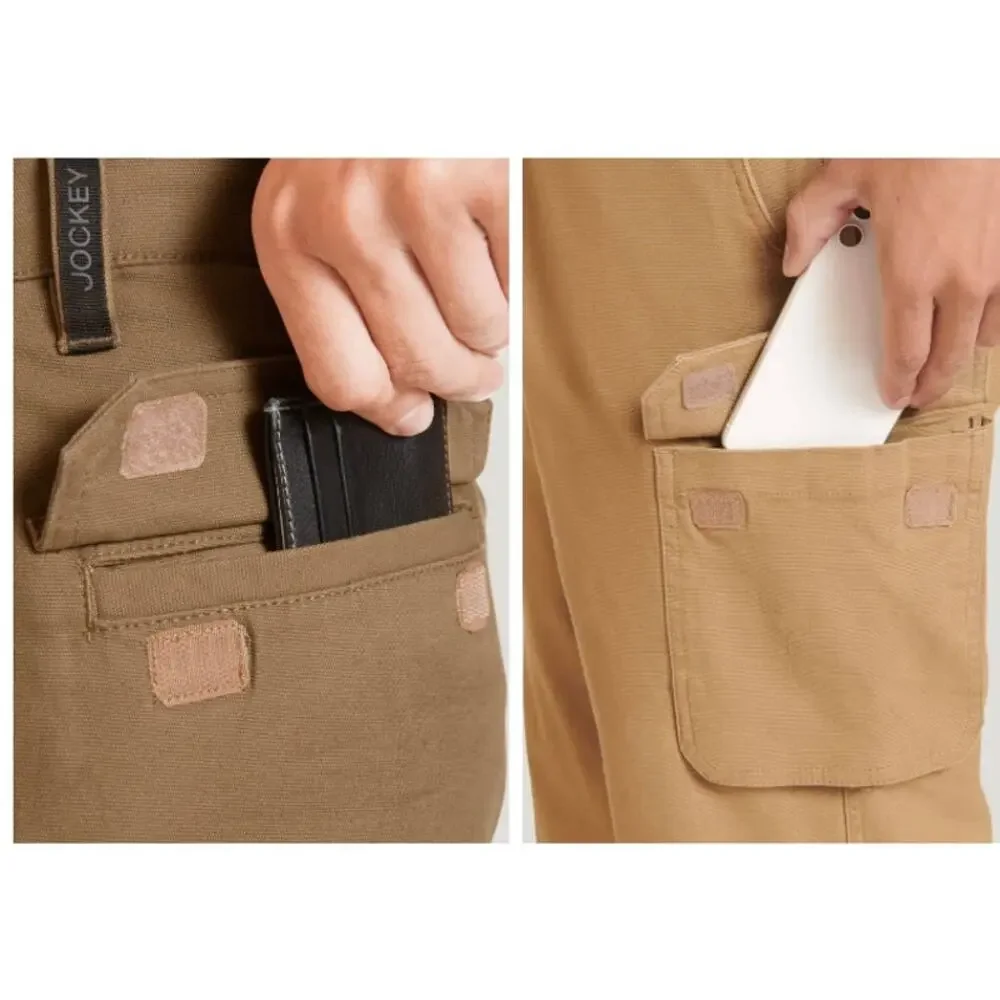 New NWT Jockey Outdoors Easy Fit Men's Cargo Pants Size 36‎ X 32 Tan Khaki